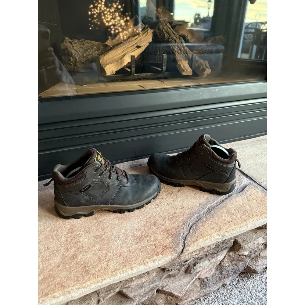 Timberland Boys Waterproof Hiking Boots Dark Brown TimberDry‎ Lace Up Size 5.5